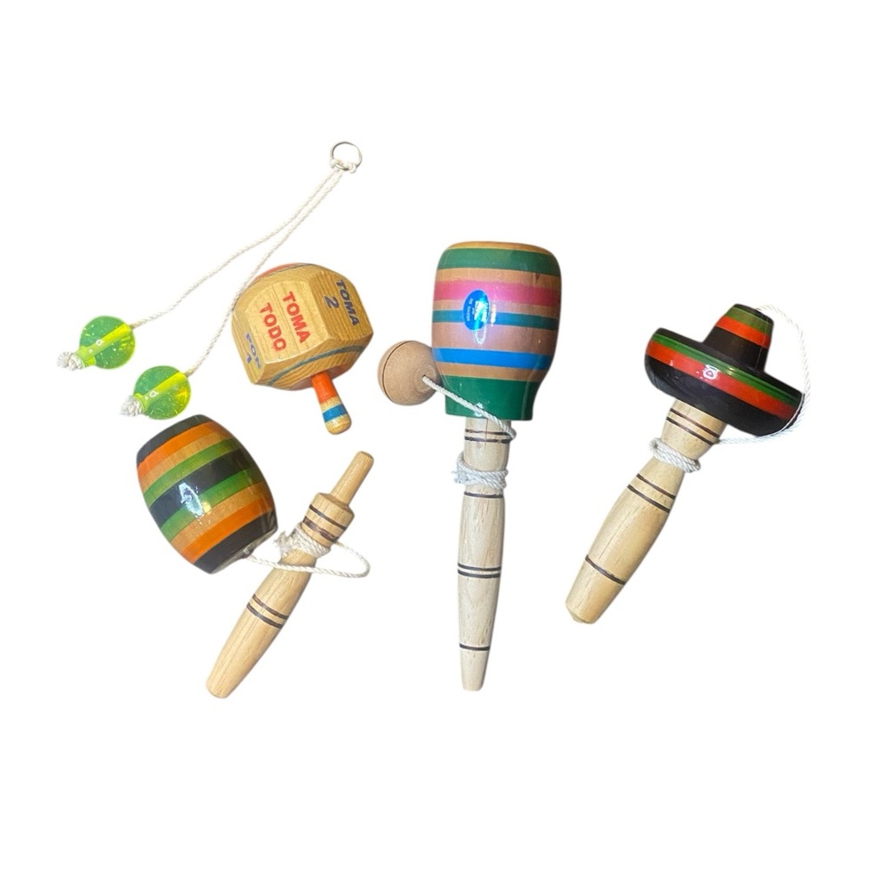 Colorful Wooden Spinning toys  Set